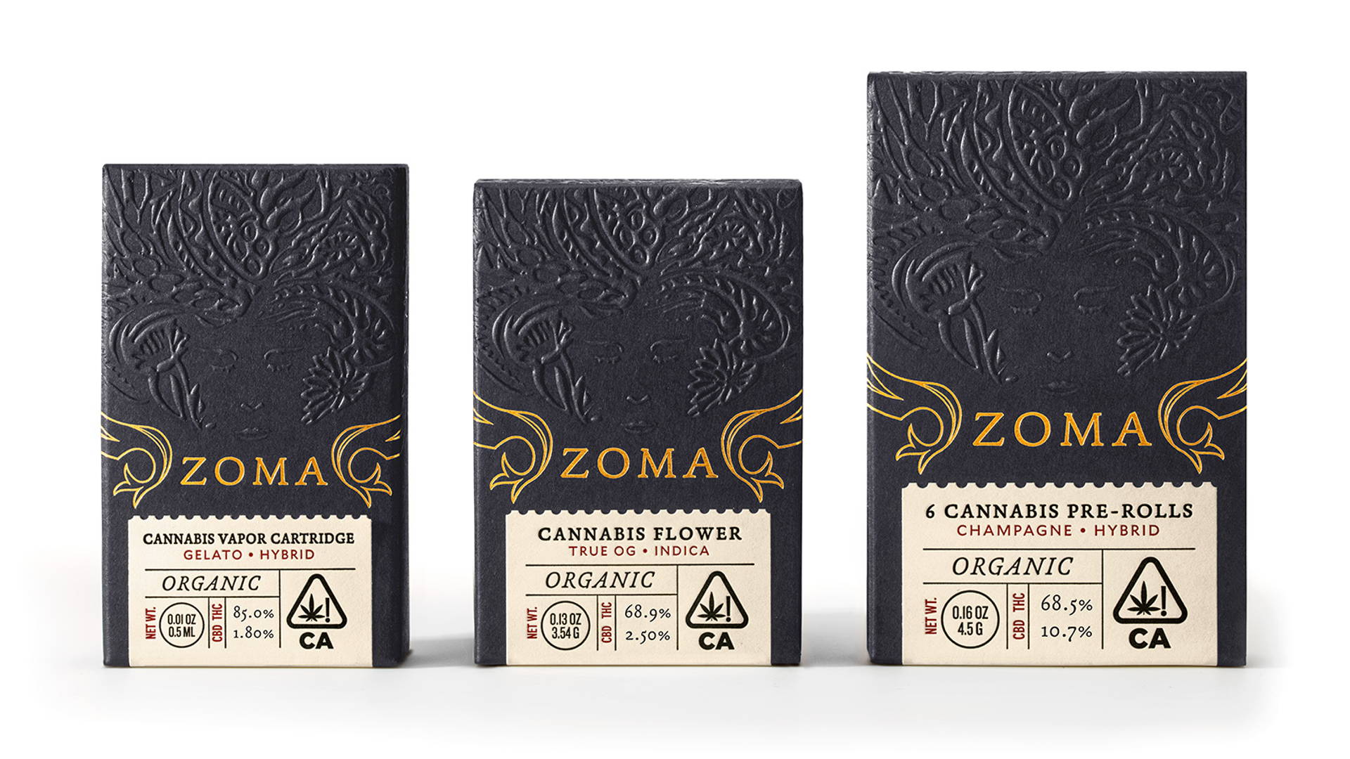 Featured image for Zoma is a High-End Cannabis Brand With Gorgeous Packaging That Plays With Texture