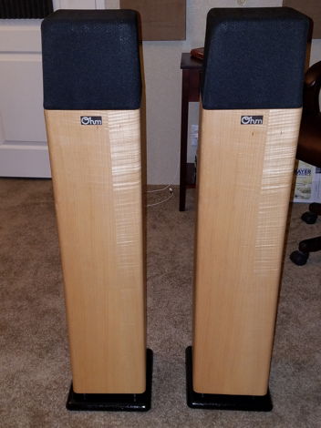 Ohm Acoustics Walsh Tall 1000 speakers in maple
