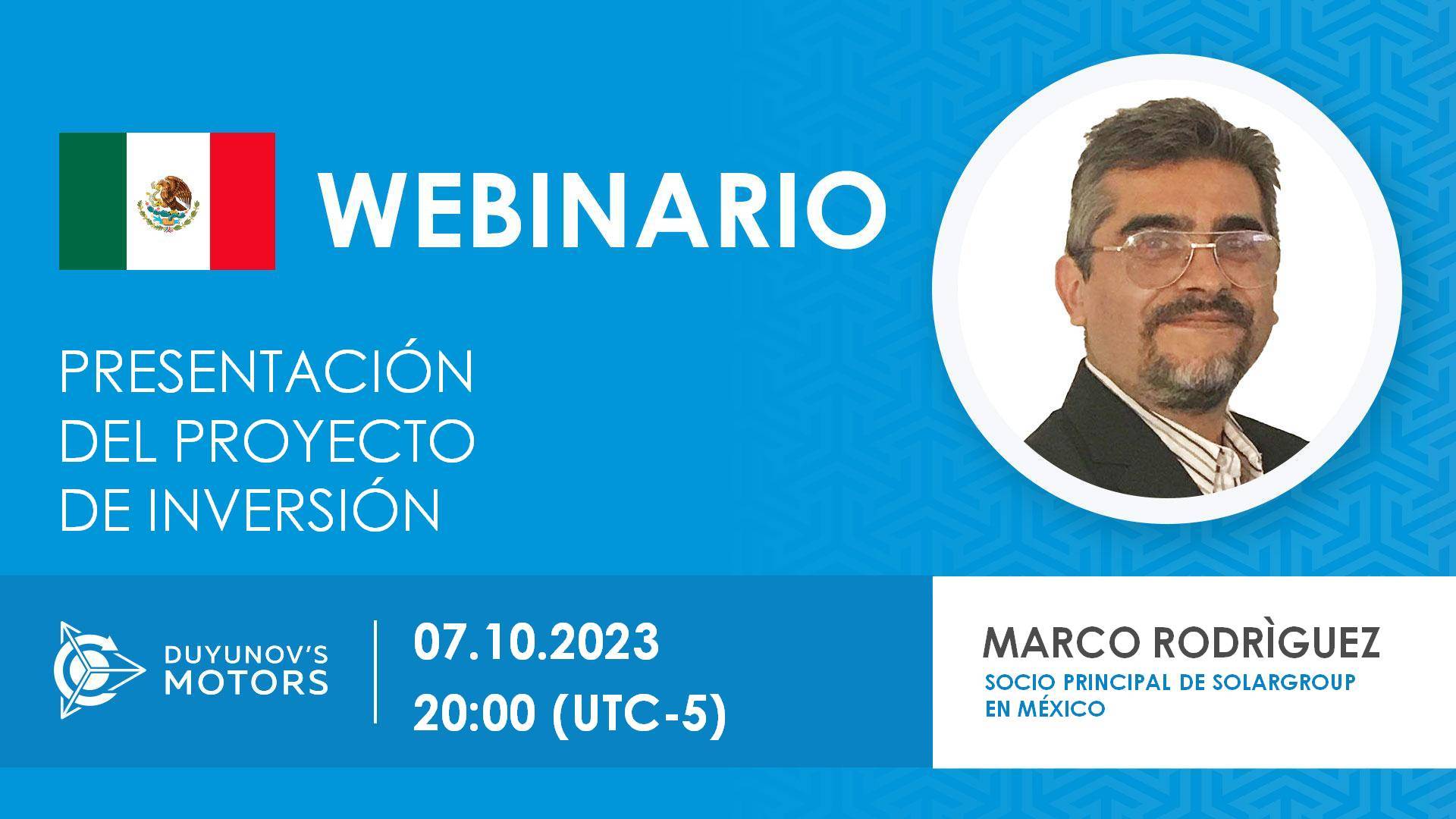 Latinoamérica. Presentación del proyecto de inversión "Motores de Duyunov"