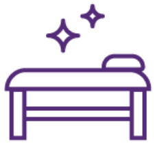 purple outline of a waxing table