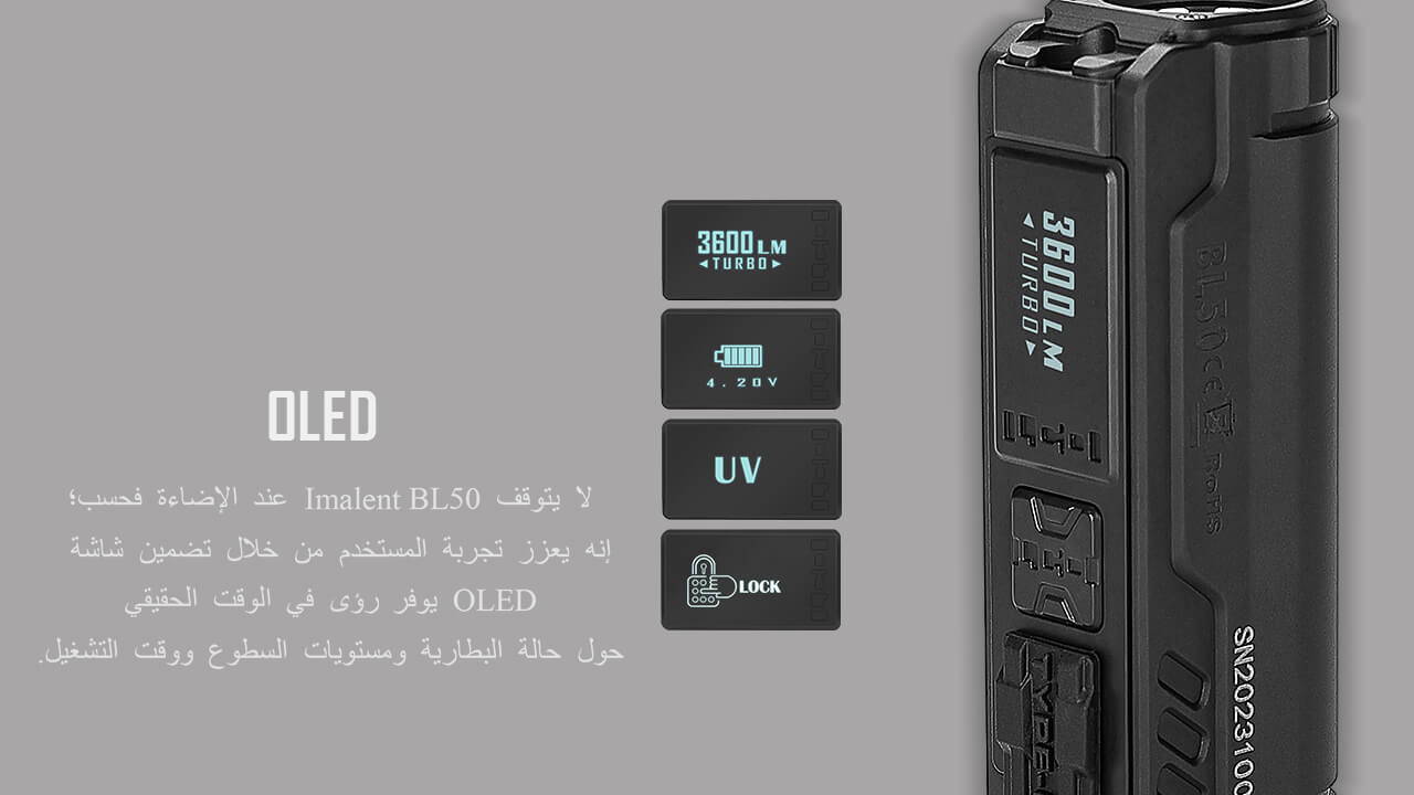 مصدران للضوء كشاف  IMALENT BL50 EDC