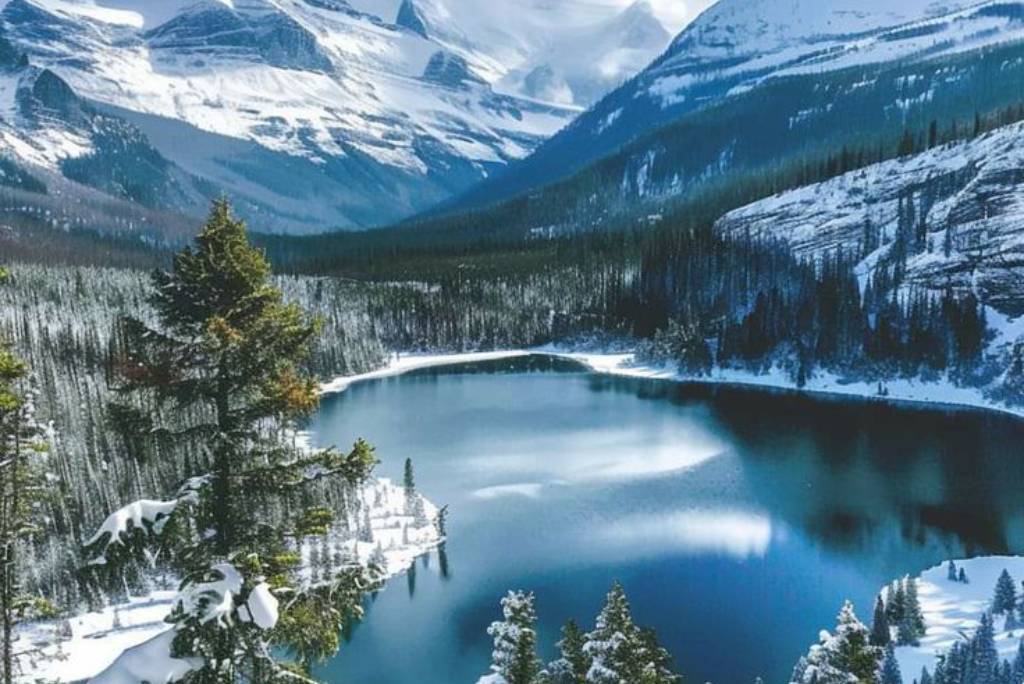 Funwater paddle board for paddleboarding in winter Canada lake