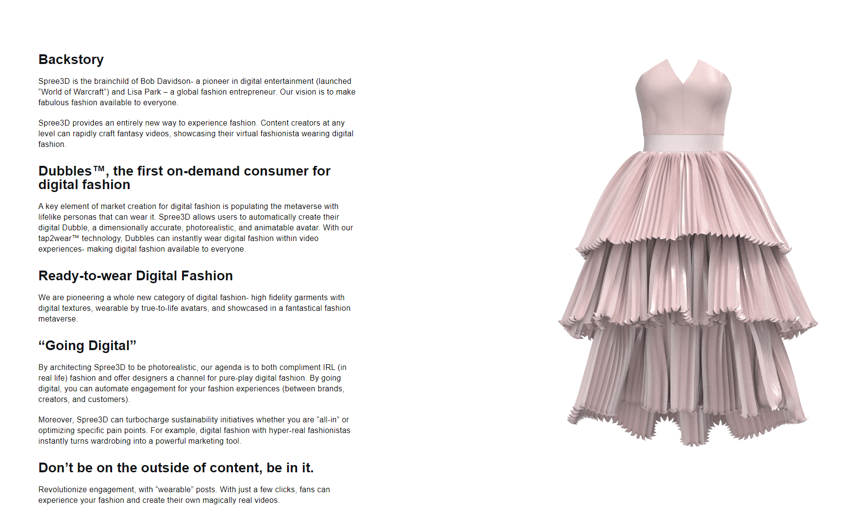 Spree3D product / service