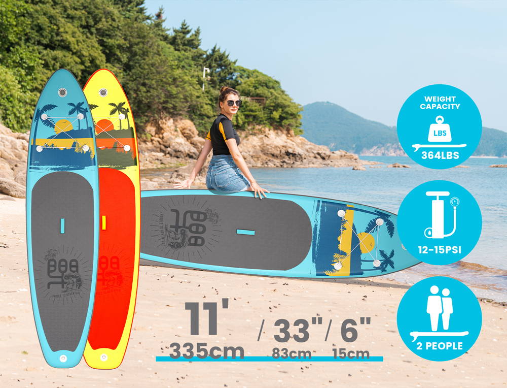 The parameters of Funwater Palm inflatable stand up paddl board is 11'33''6''