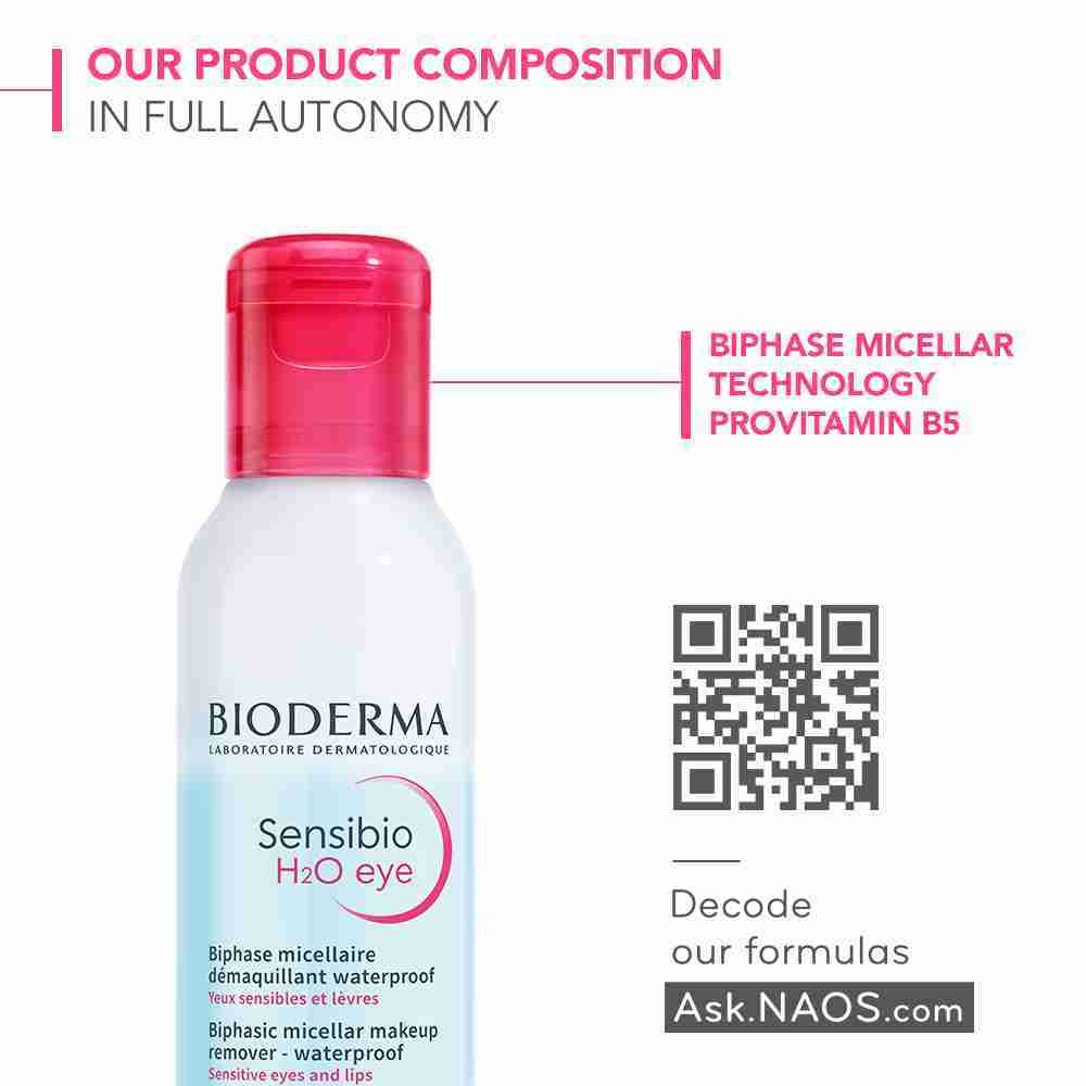 Bioderma Sensibio H2O Eye Biphasic Micellar Waterproof Makeup Remover - 125ml - Image 7