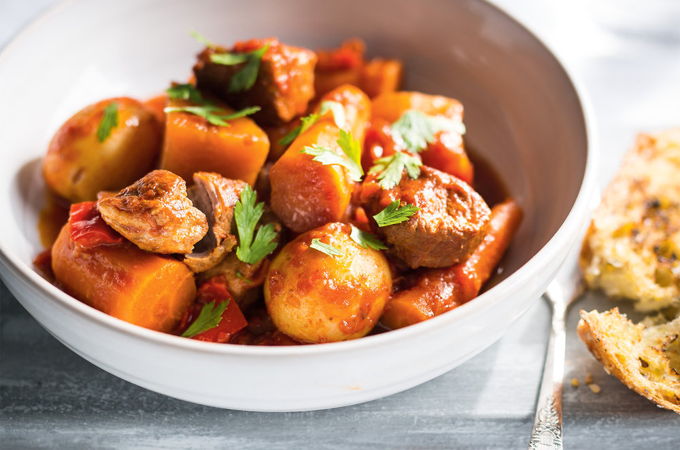 Pressure Cooker Pork Stew with Fall Vegetables