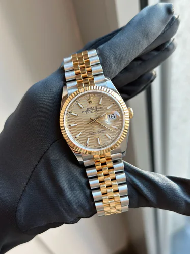 Rolex Datejust 36 Champagne Motif Index Dial Jubilee Bracelet