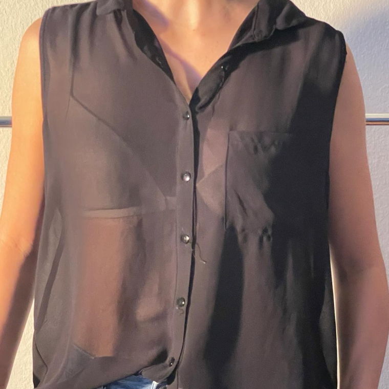 Transparent black blouse