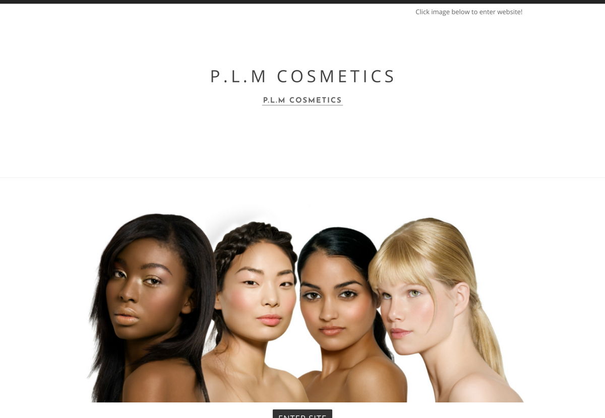 Screenshot of P.L.M Cosmetics, from the beauty websites collection.