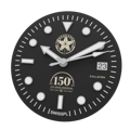 US Naval Institute 150th Anniversary black dial with Command at Sea insignia