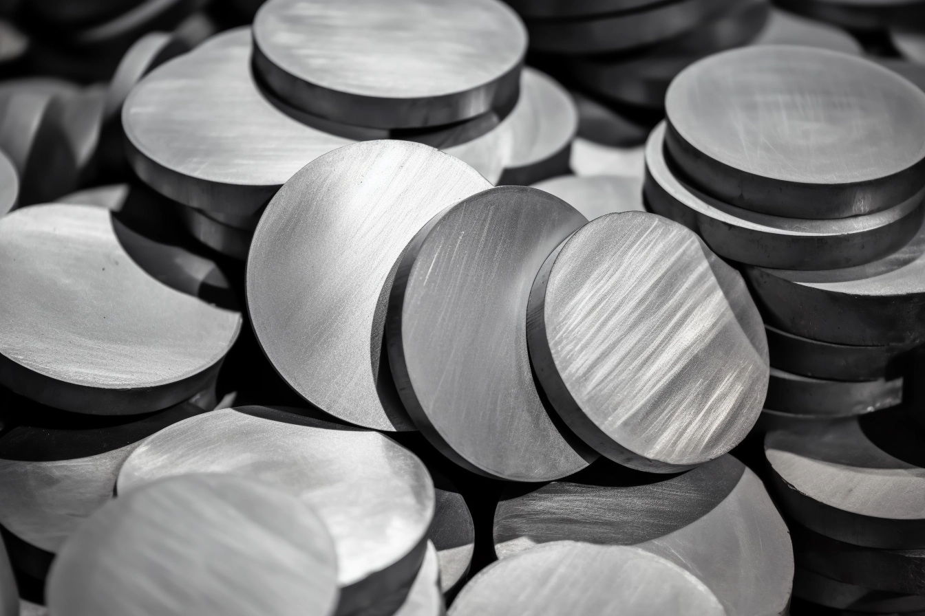 Slabs of aluminium raw material.