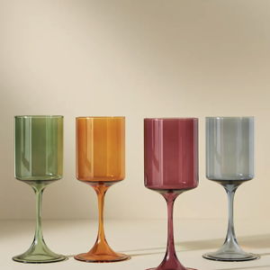 Morgan Wine Glasses, Set of 4, Color Earth Tones