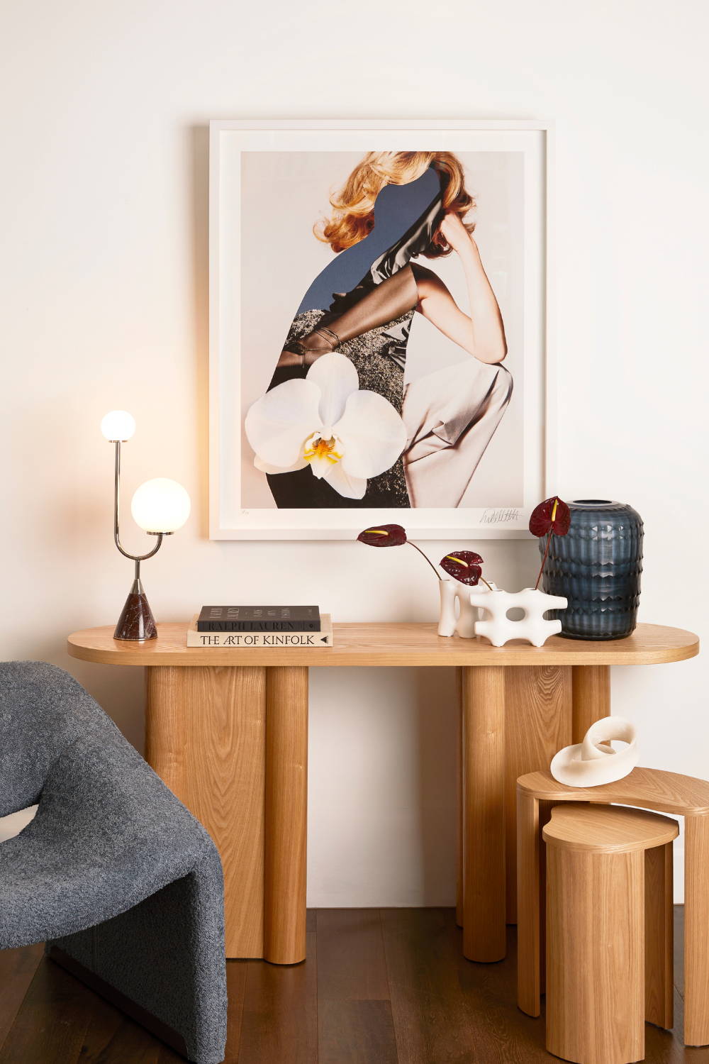 'Fever' by Dina Broadhurst - A mixed media collage print, framed and styled in-store with FRAMING TO A T 