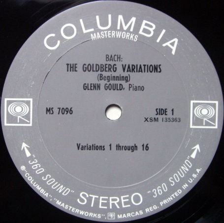 Columbia 2-EYE / GLENN GOULD, - Bach Goldberg Variation...