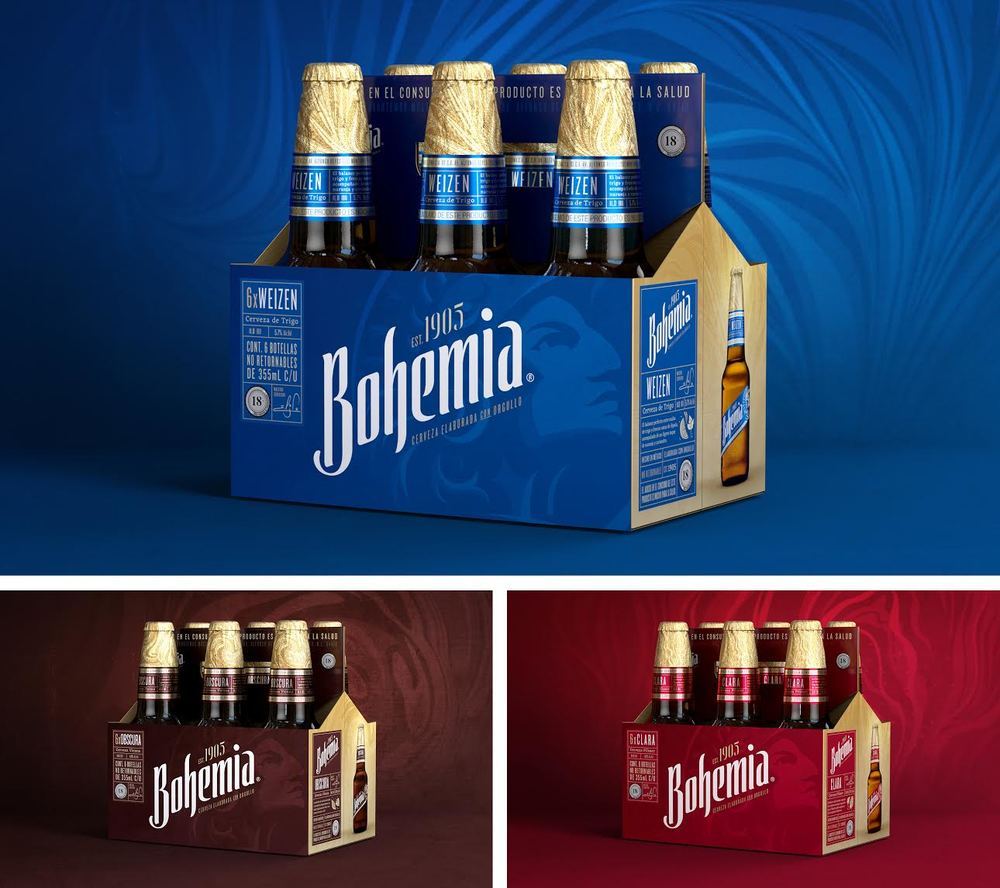 Bohemia Beer Dieline Design, Branding & Packaging Inspiration