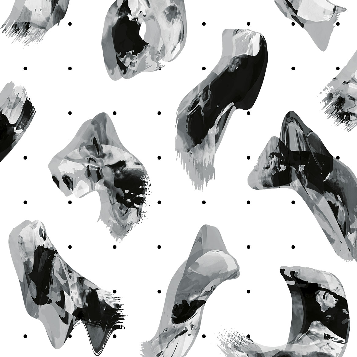 White & Black Funky Pattern Wallpaper pattern