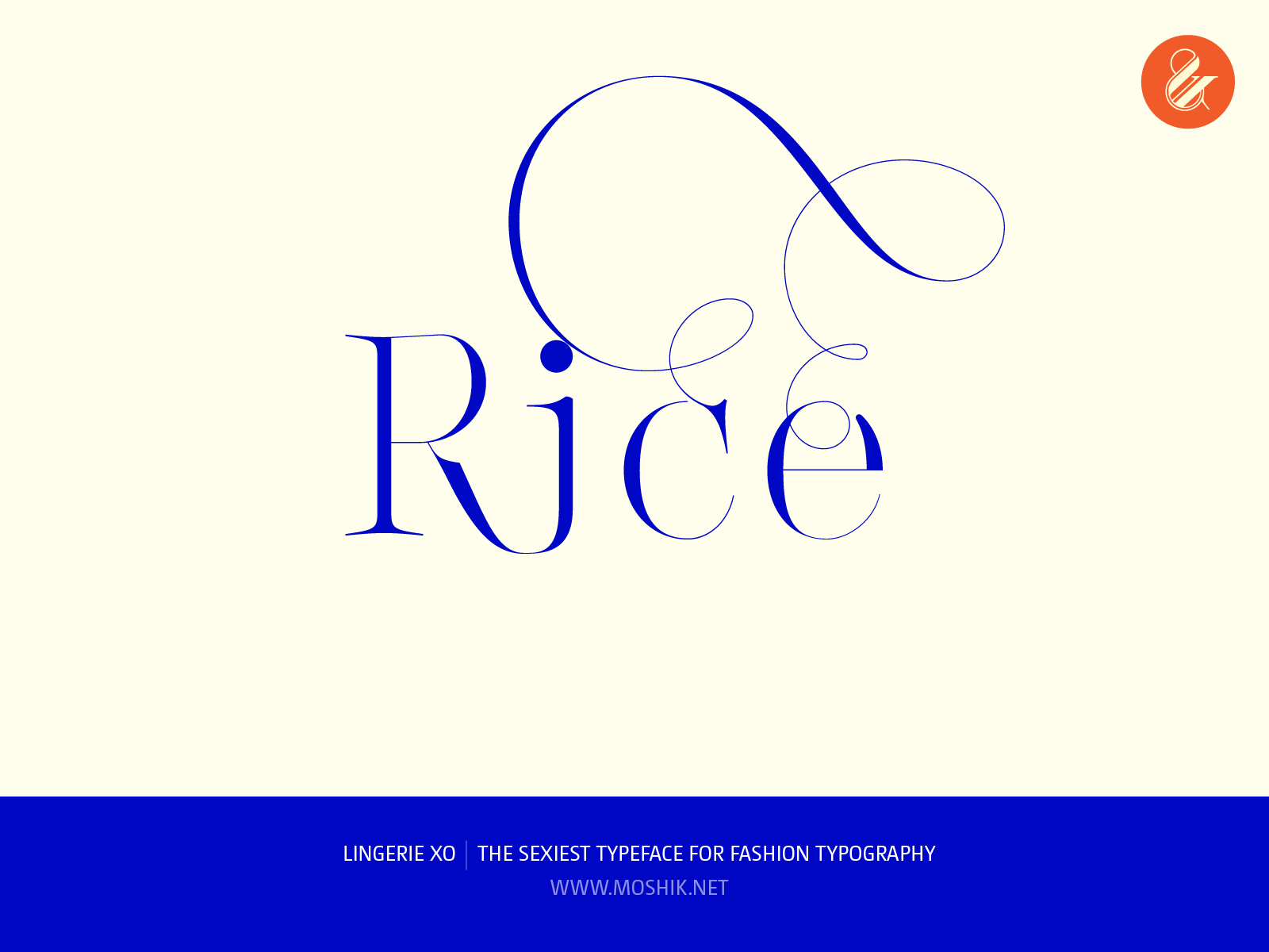 Rice logo, Lingerie XO Typeface, fashion fonts, best fonts 2021, best fonts for logos, sexy fonts, sexy logos, Vogue fonts, Moshik Nadav, Fashion magazine fonts, Must have fonts