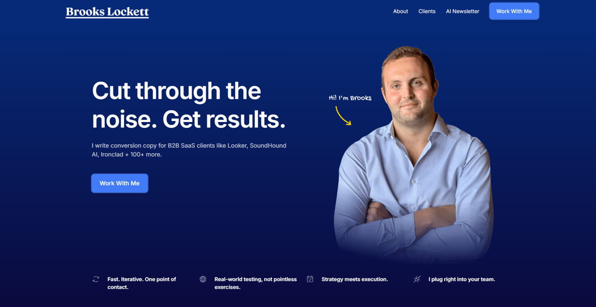 Screenshot of Brooks Lockett , from the blue websites collection.
