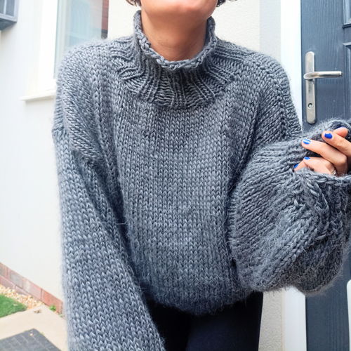 Straight needle sweater - knitting pattern