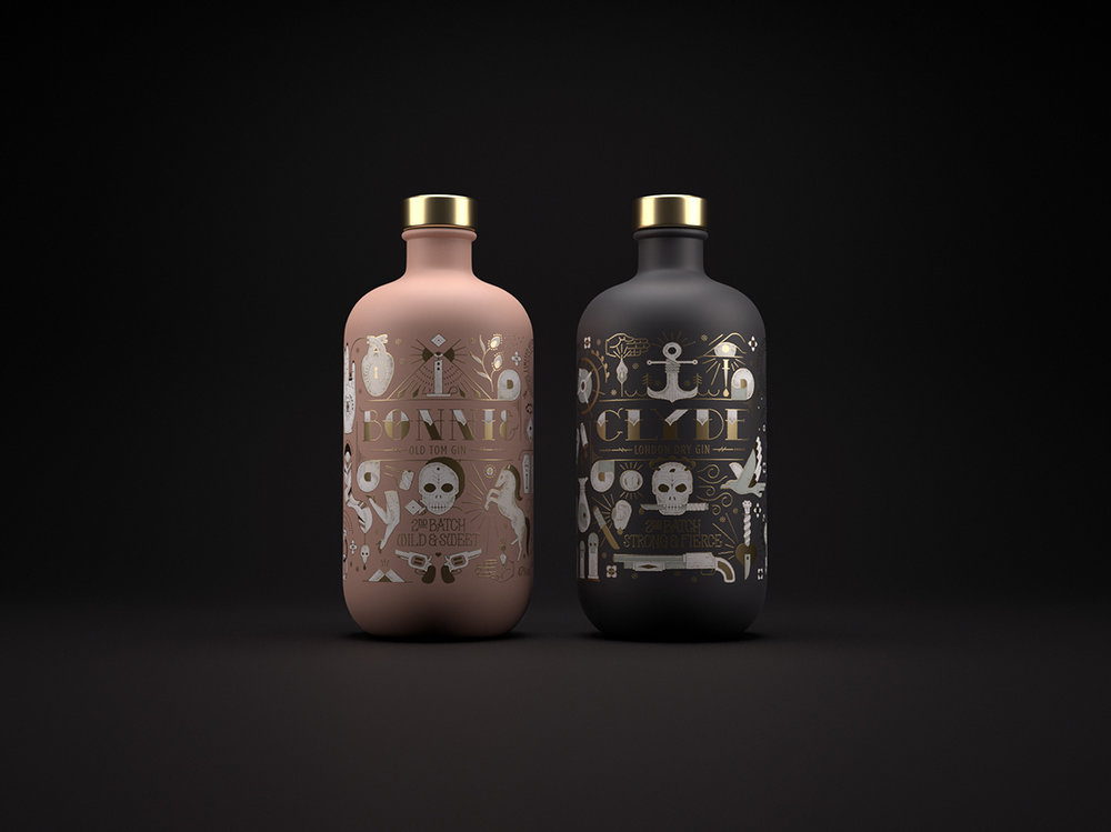 Telling the Story of Bonnie & Clyde Through Gin Packaging