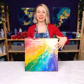 New Radiant Rainbow Fluid Art Acrylic Pouring by Olga Soby