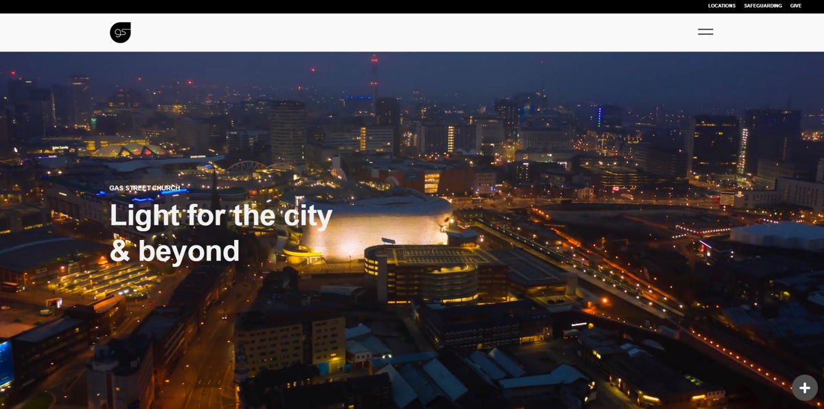 Screenshot of Gas Street Church , from the squarespace church websites collection.