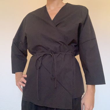 Black Kimono Wrap Blouse from COS