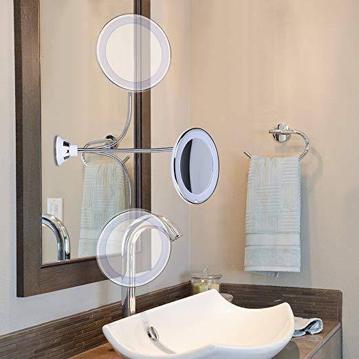 Led mirror with suction cup X10