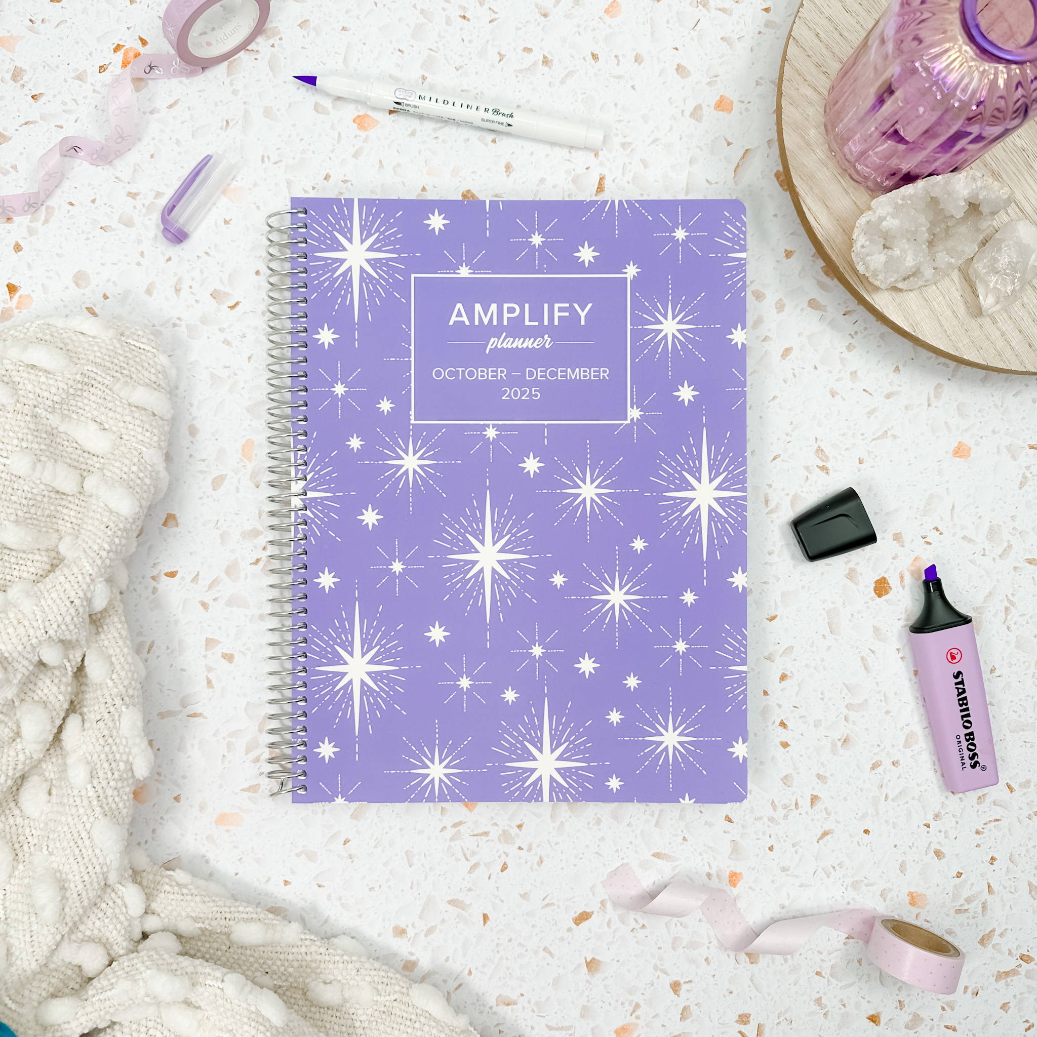 amplify planner 2025 daily planner in purple