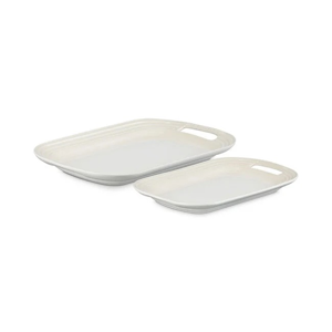Serving Platters, Set of 2 in Meringue
