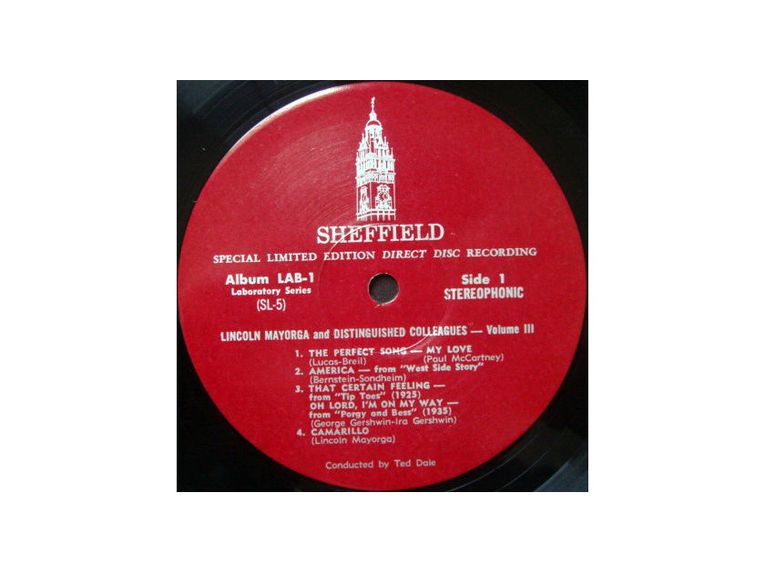 ★Audiophile★ Sheffield Lab / MAYORGA, - Lincoln Mayorga & Colleague Vol III, MINT, Rare Maroon Original, TAS LP!