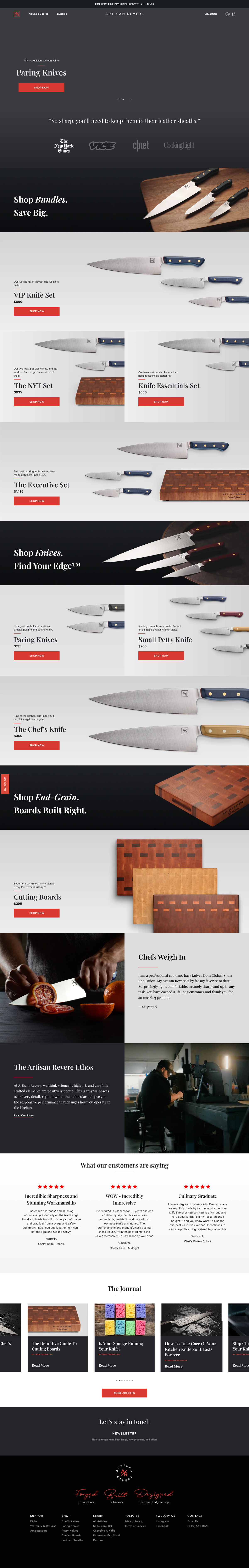 Screenshot of Artisan Revere, from the product page examples collection.