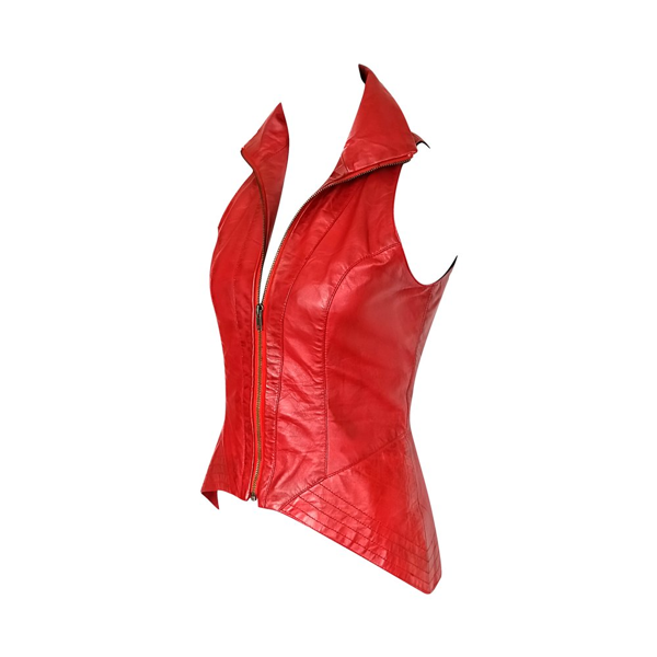 LISBON VEST - Red LEATHER - Image 4
