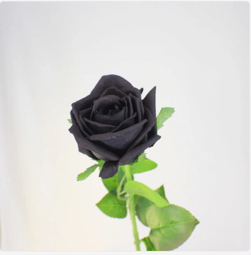 Black Large Real Touch Rose - Realistic Artificial Flowers