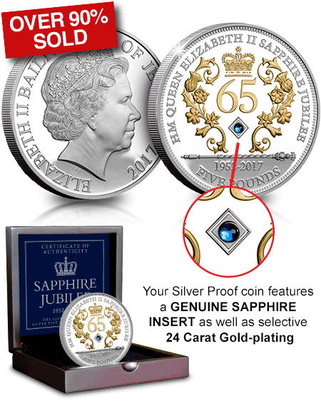 Sapphire Jubilee Silver Proof Coin – The Westminster Sapphire Jubilee Silver Proof Coin – The Westminster