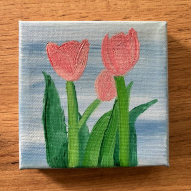 Tableau peinture à l’huile “Finalement tulipe” 