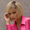 A woman in a pink jacket
