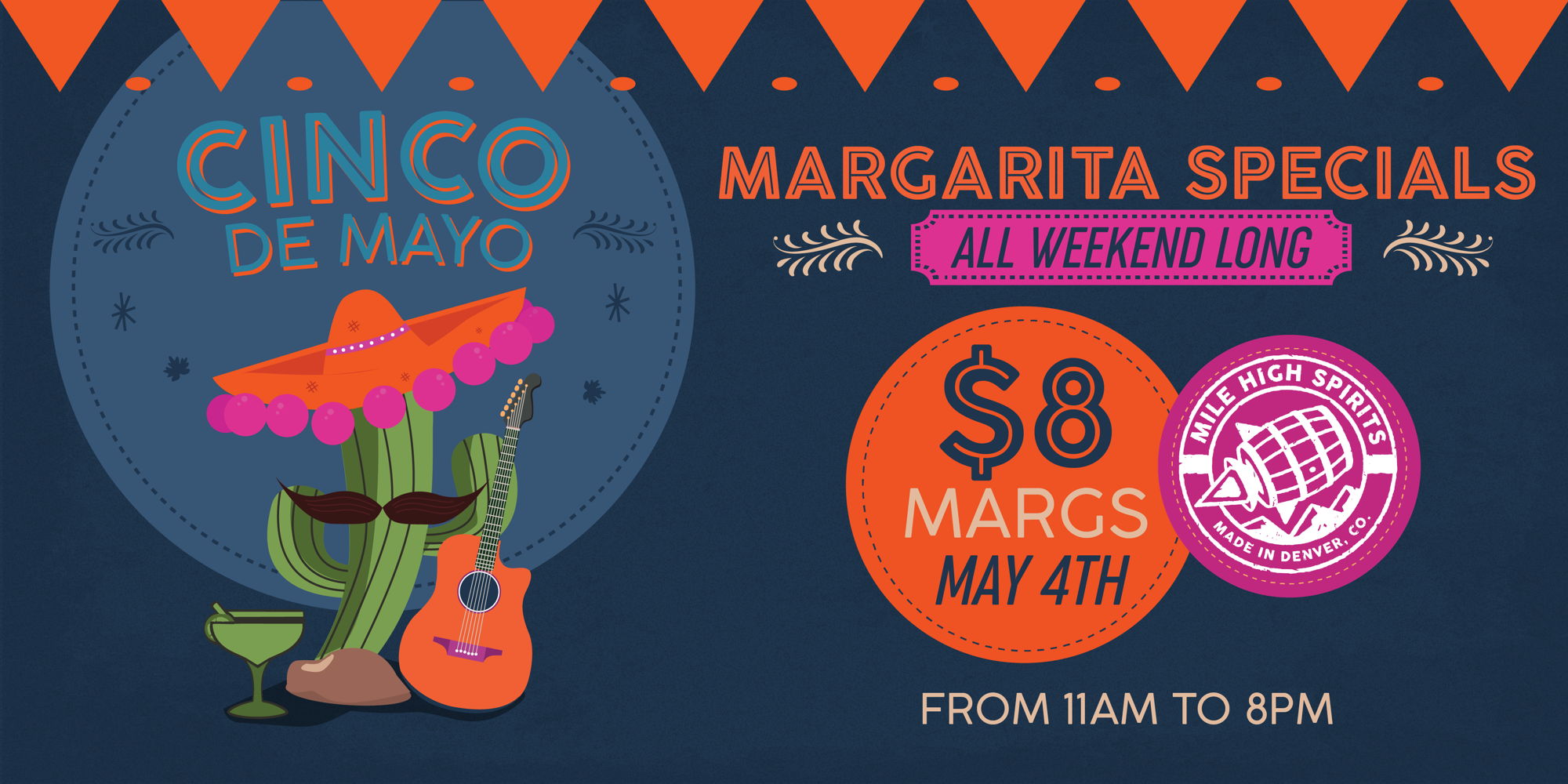$8 Margs at Mile High Spirits - Cinco de Mayo promotional image
