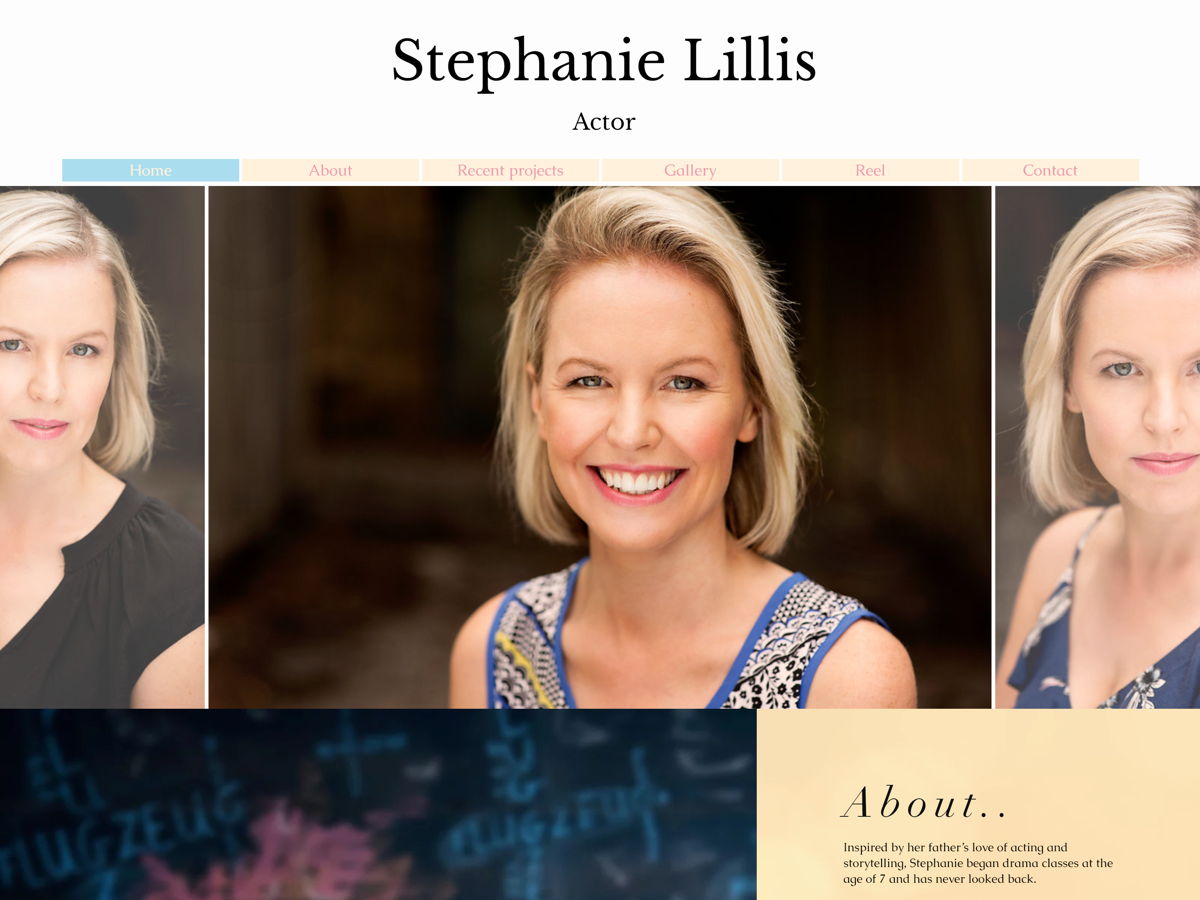Screenshot of Stephanie Lillis, from the actor websites collection.