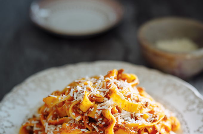 Tagliatelle with Pressure Cooker Bolognese Sauce