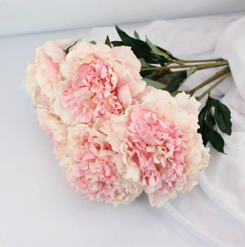 Large Pale Pink Peony Silk -Realistic Artificial Flowers - Image 4