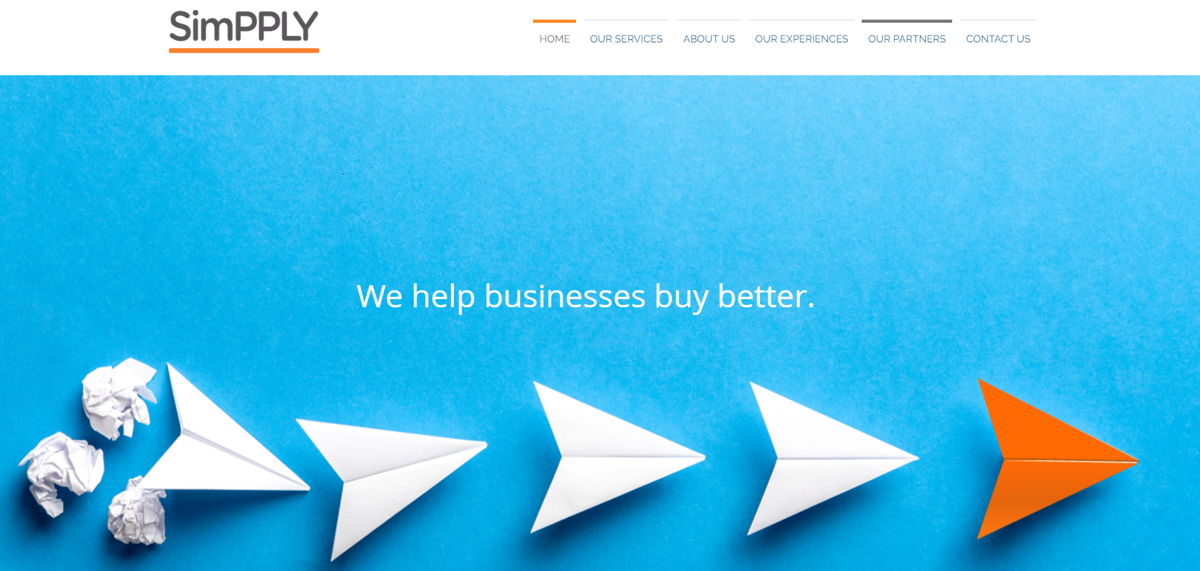 Screenshot of Simpply, from the wix websites collection.