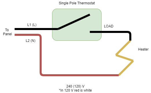 single pole thermostat wiring
