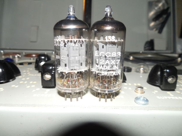 2 EXCELLENT 1950s LONG PLATE  MULLARD 12AX7 TUBES WITH ...