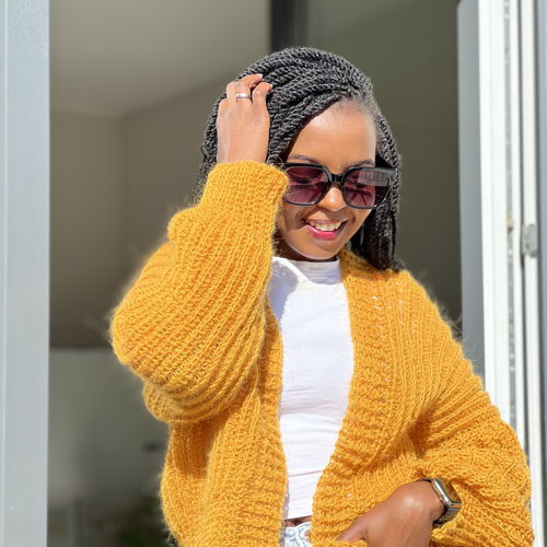 Crochet Pattern - Ribbed Cardigan  - Mohair- Light, and Airy