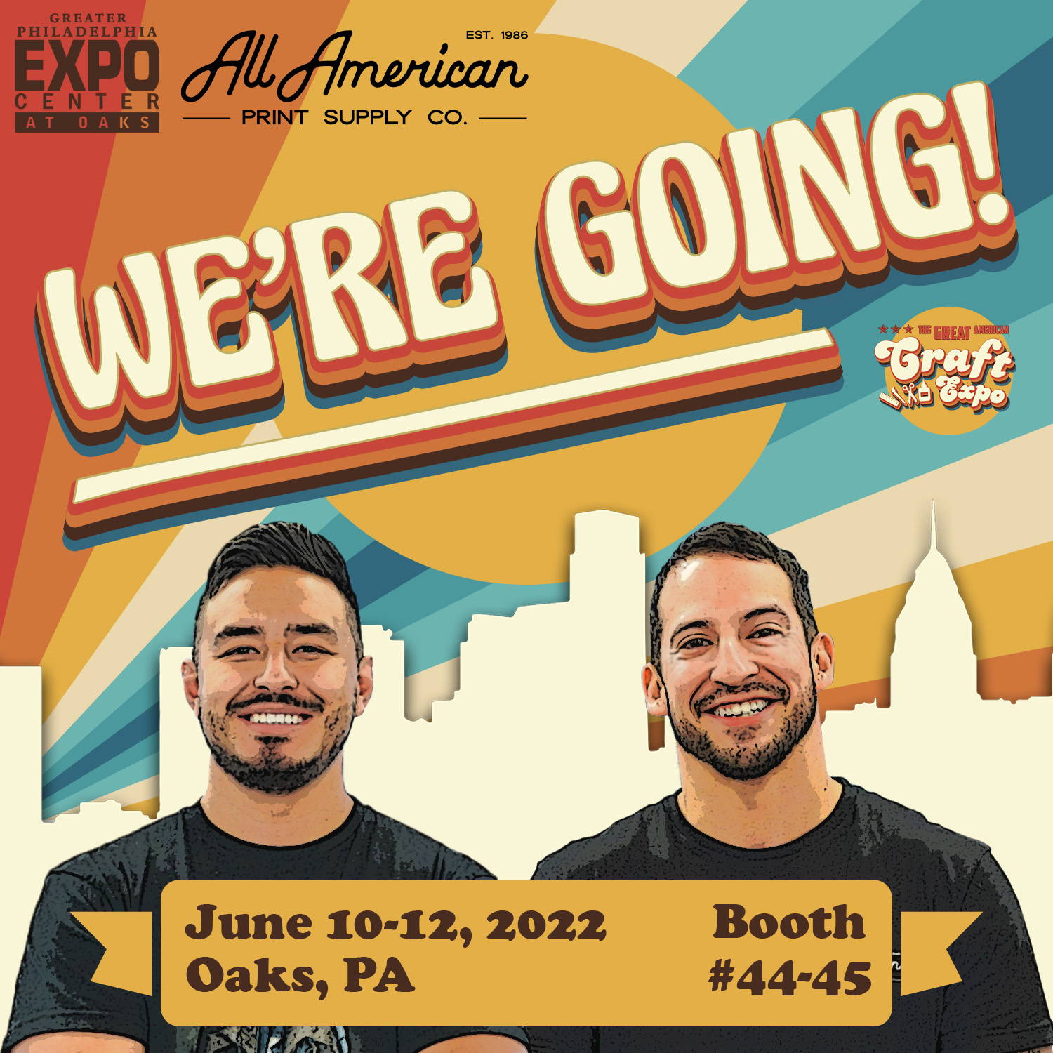 All American Print Supply Co. at The Great American Craft Expo on June 10-12, 2022 in Oaks, PA Booth #44-45. Exhibiting sublimation mugs and other crafting processes!