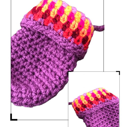 Crochet pattern color explosion baby mittens