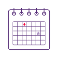 purple outline of a calendar