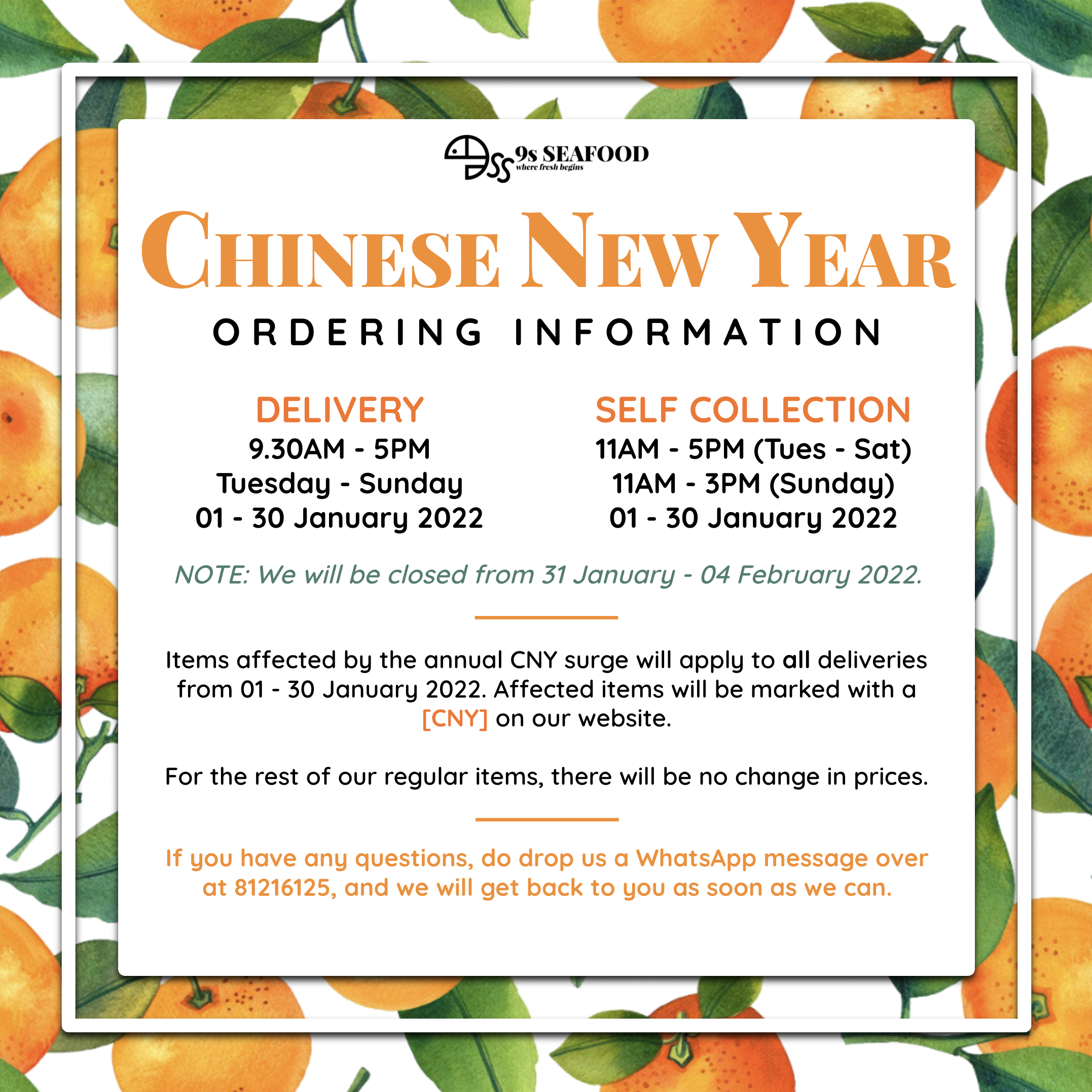CNY 2022 Ordering Information