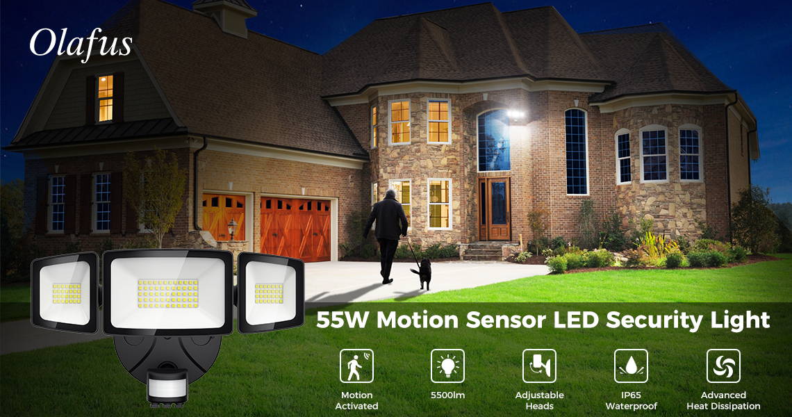 55W Motion Sensor Outdoor Lights